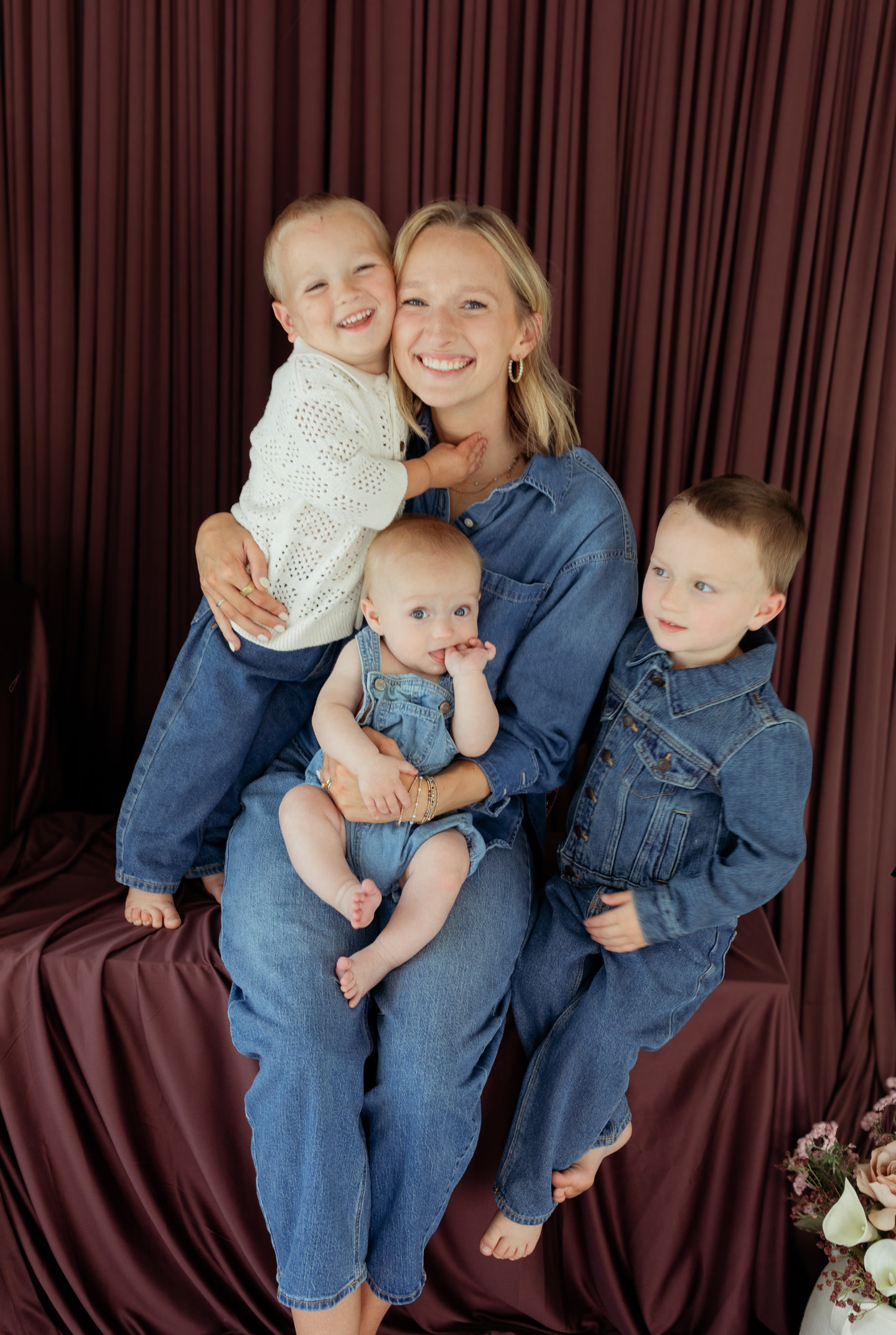Olivia Claunch with her three boys